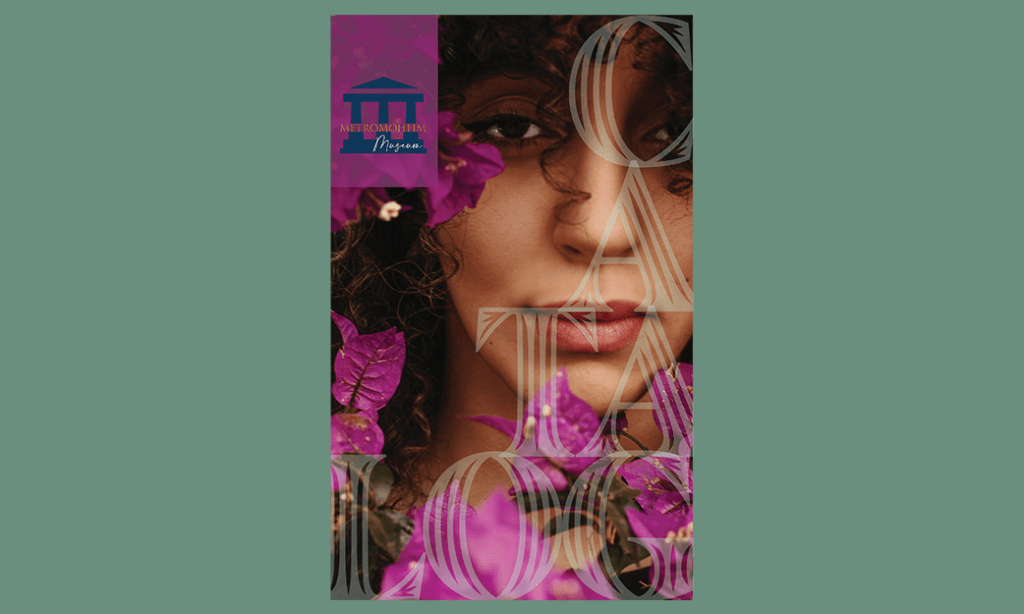 Magazine cover, woman with flowers.