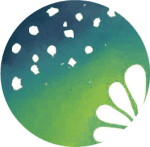 Blue and green round icon